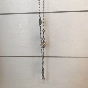 Silpada Coin Disc Crystal Pendant Necklace